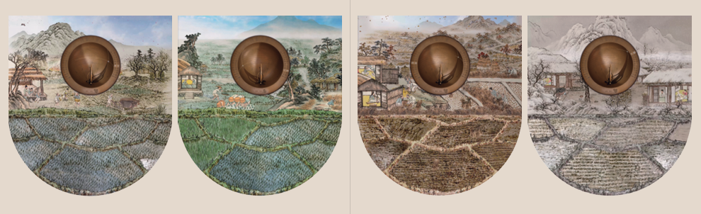 2025년 국립농업박물관 상반기 기획전시 앙부일구 미디어 파사드 영상 장면