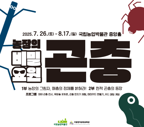 2025 곤충체험전 <농장의 비밀요원, 곤충>을 소개하는 배너입니다.
