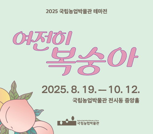2025 테마전 <여전히 복숭아> 포스터 배너입니다.