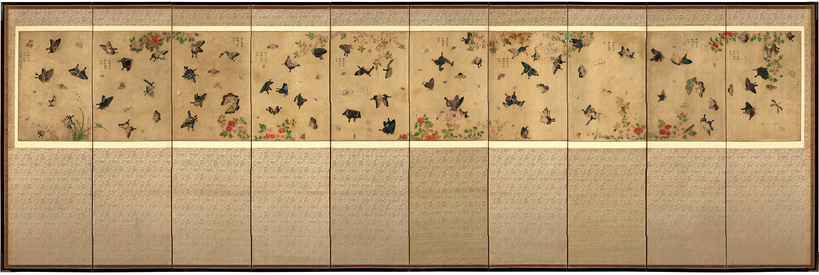 도1. 작자미상, <화접도>, 종이에 채색 전체, 48.0×340.0cm